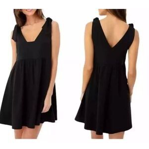 Tuckernuck Pomander Place Tie Knot Sleeve Black Mini Dress sz Small